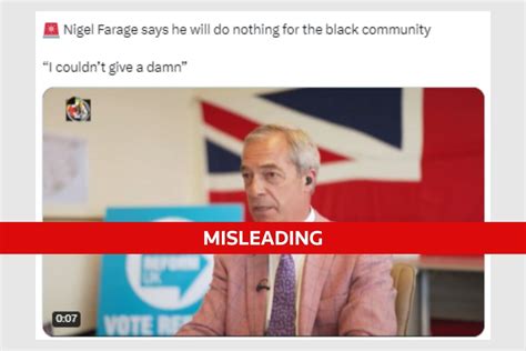 Fact Check: Nigel Farage comments on Black community .